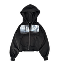 BLACK ZIP HOODIE "CYOW" COLLECTION 2026 [patchwork]