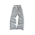 GREY FLARED SWEATPANTS TEXTURED SEAMS