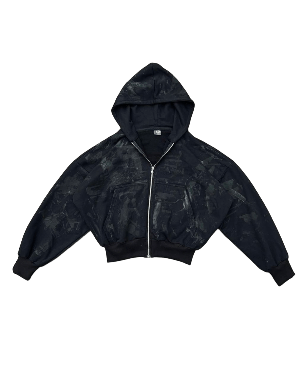 TRZ BLACK PATERN ZIP-HOODIE