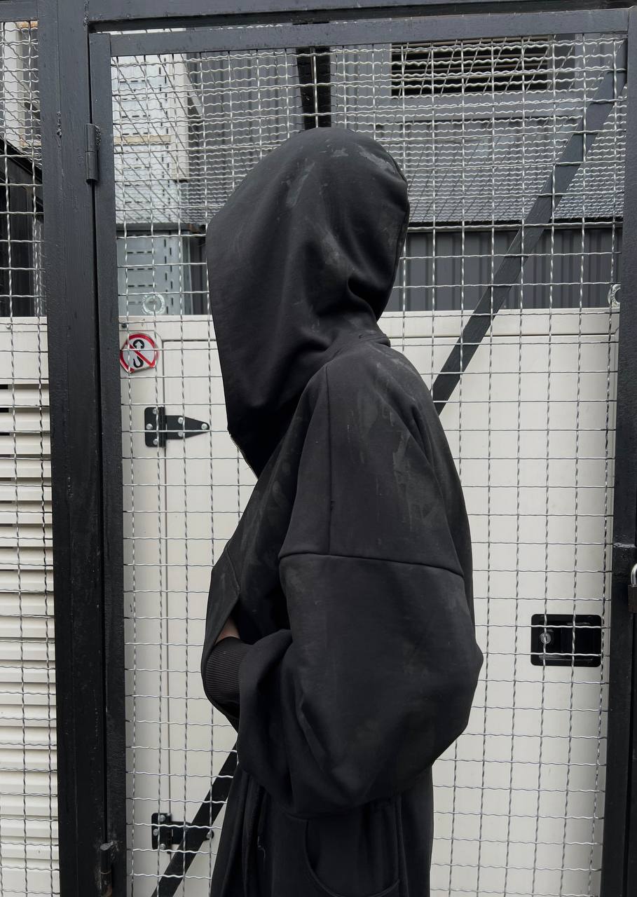 TRZ BLACK PATERN ZIP-HOODIE